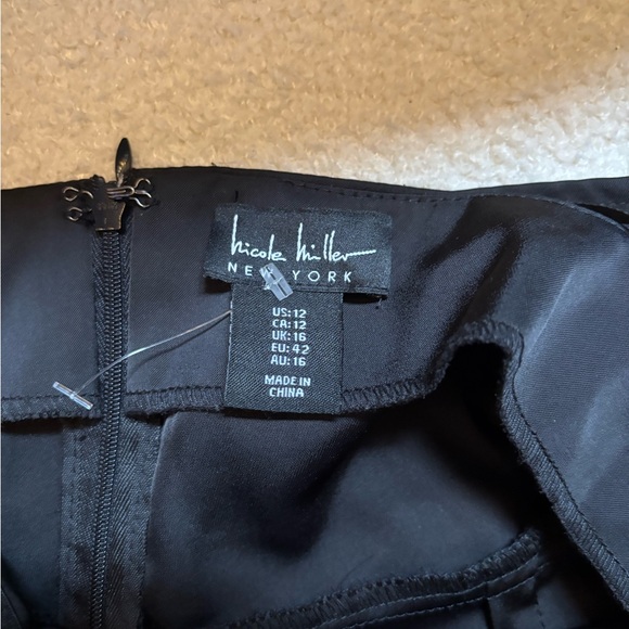 Nicole Miller Satin Black Cocktail Dress - Picture 2 of 6